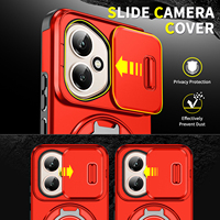 Slide Camera Circle Metal Kickstand Mobile Phone Cases pour Honor 400 Pro Lite Smart X7d Window Magnetic Back Cover