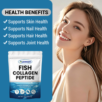 Collagène Marin Pur Halal 1000mg pour Peau, Ongles et Articulations – Suppléments de Collagène Marin Hydrolysé en Poudre avec Vitamine C