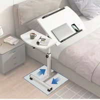 Table de Chevet Pliable et Portable, Bureau d'Ordinateur Multifonctionnel pour la Maison, Table Relevable pour Dortoir et Chambre à Coucher