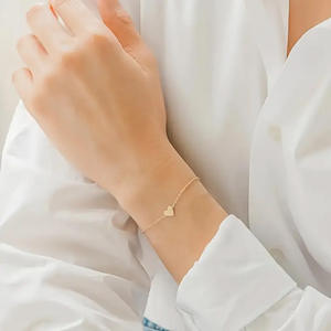 Pulsera de Cadena con Corazón, Aleación de Plata Tibetana, Joyería Linda para Mujer, Regalo, Pulseras con Dijes de Moda - Product Image 5