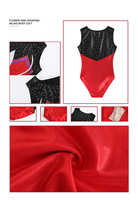 Justaucorps sans manches pour filles, tenue de danse et d'entraînement, justaucorps de gymnastique pour enfants avec strass en forme de fleur, en vente