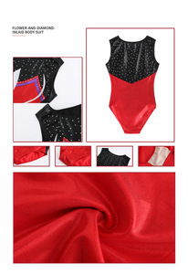 Body Senza Maniche per Ragazze, Abbigliamento per Allenamento in Palestra e Danza, Leotard da Ginnastica per Bambini con Strass a Forma di Fiore in Vendita - Product Image 4