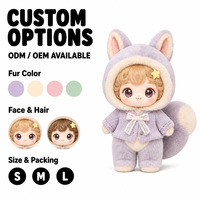 Peluche Écureuil à Capuche avec Visage en Vinyle, Douce et Mignonne, Personnalisable OEM ODM, Vente en Gros d'Usine, Grandes Queues Lavande, Animal en Peluche