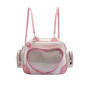 Tas Ita Bentuk Hati Kawaii Kustom, Tas Ita Bentuk Hati Berbahan Beludru Mewah dengan Renda Pink yang Menggemaskan untuk Penggemar Anime - Product Image 6