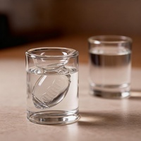 Tasse à thé en verre à double paroi en borosilicate fait à la main en forme de rugby whisky liqueur vodka balle de golf verre à bière football américain