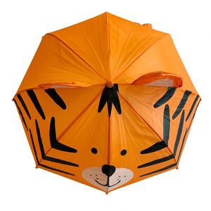Parapluie droit à motif animal 3D, léger, ouverture manuelle, pour la sécurité des enfants, cadeaux d'affaires - Product Image 2