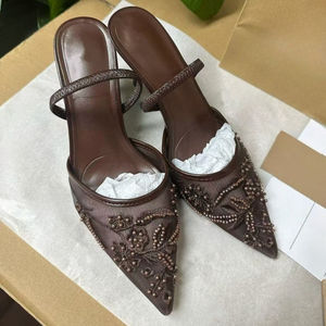 Nuovi <span class=keywords><strong>Sandali</strong></span> ZA di Design da Donna con Tacco Alto 2025 Estivi con Cinturino Posteriore in Rete e Fiore di Perle Rialzati di Tendenza - Product Image 1