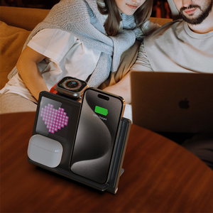 <span class=keywords><strong>Chargeur</strong></span> sans fil 5 In1 pour Smartphones Casque Montres et Horloges <span class=keywords><strong>Chargeur</strong></span> sans fil magnétique avec matériau métallique PC ABS - Product Image 4