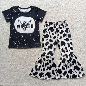 En venta occidental cráneo vaca negro niñas trajes adolescentes Niñas Ropa niños ropa para niñas conjunto de ropa para niños