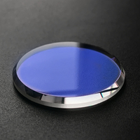 Cristal Mineral de 28 mm Plano/Cúpula Plana/Cúpula Sencilla para Relojes Automáticos de Buceo SKX013 SKX015 MOD, Cristal con Revestimiento AR Azul Rojo, Pieza de Reloj