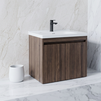 ETON Kabinet Kamar Mandi Modern Tahan Air dengan Lapisan Lacquer 48 Inci Persegi, Termasuk Wastafel Keramik dan Cermin Dinding