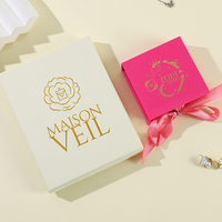 Coffret Cadeau Parfum et Bijoux A1 avec Insert Multi-Compartiments pour Parfums, Boîte Rose à Nœud et Emballage de Luxe Coordonné