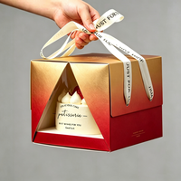 Boîte à gâteau, emballage pour dessert, impression de logo personnalisée, boîte pliante en carton UV, boîte cadeau pour les fêtes, boîte à pâtisserie, écologique, recyclable