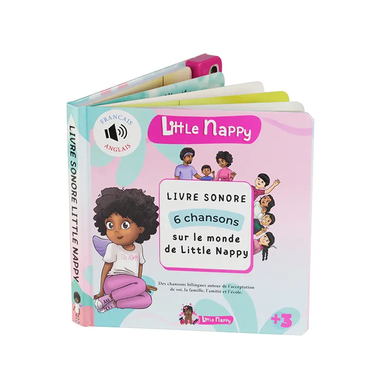Stampa di libri di cartone per ballad personalizzati per bambini stampa di libri sonori per bambini bilingue