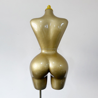 Mannequins en Gros Taille L Grande Taille Courbée Femme Pour Robe BBL Haut du Corps Fessier Poitrine Généreuse en Fibre de Verre Peint Or