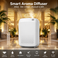 Diffuseur de parfum mural professionnel en plastique 400 ml, machine électrique d'aromathérapie à commande intelligente par application, prise en charge du logo personnalisé
