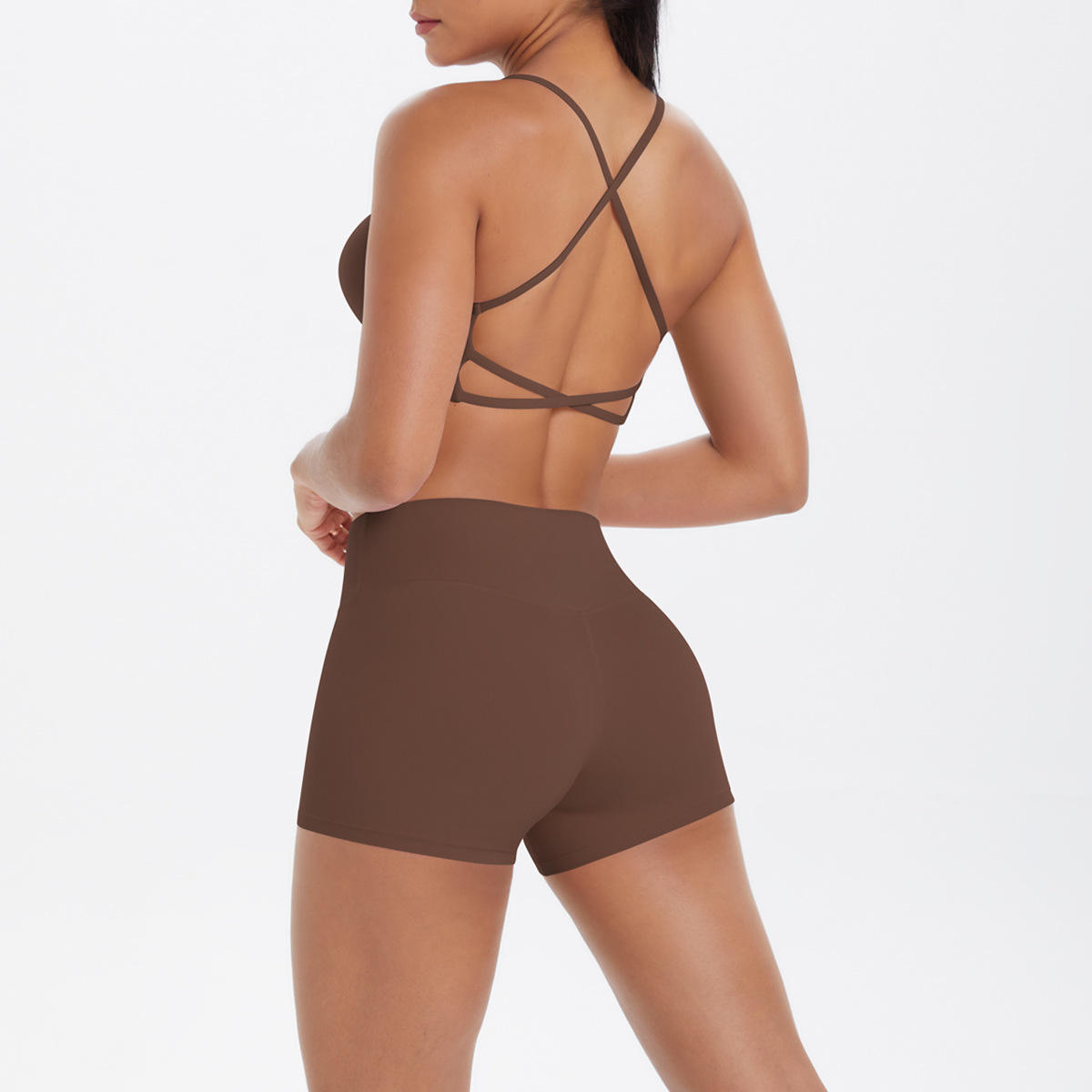 7112 Bra + 7101 Shorts Set - Chestnut