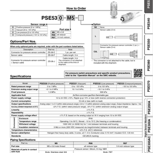 Sensore di Pressione Originale SMC PSE530-M5/R06 PSE531-M5-L PSE532-M5 Sensore di Pressione Analogico Remoto, Sensore di Pressione Pneumatico - Product Image 6