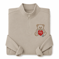 Sweat-shirt personnalisé à col zippé brodé Ourson Infirmière avec Nom Personnalisé RN NICU Pédiatrique Stéthoscope Cœur Cadeau Infirmier