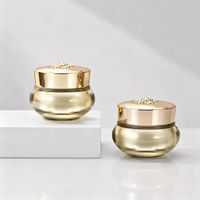 Pot cosmétique en verre avec couvercle rose doré, vide, pour crème visage, emballage pour soins de la peau