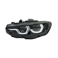 Faro Delantero SJC para BMW Serie 4 F32 M3 M4 F8X F80 F82 2013-2017 V3 Estilo Ikon Shadow Line, Tricolor Amarillo, Blanco y Ámbar