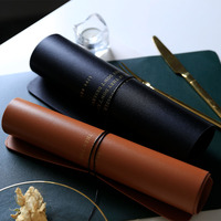 Set de table rectangulaire de style boutique en cuir imperméable et réutilisable pour mariage, restaurant, salle à manger, hôtel, école, salon de beauté