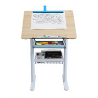 Escritorio de Madera Multifuncional para Niños, Ajustable en Altura y Abatible, para Dibujar y Escribir
