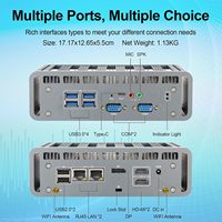 Mini PC sans ventilateur avec 8-16 Go de DDR4, 128 Go de SSD M.2, 2 ports DP, 2 ports LAN, 6 ports USB