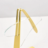Récompense en cristal exclusive avec support métallique haut de gamme et verre transparent pour logo et texte d'entreprise – Récompense en verre cristal personnalisée