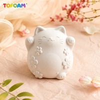Artesanía Mágica, Juguetes para Niños, Regalo, Maneki Neko, Gato de la Suerte, Kit de Arcilla para Modelar, Secado al Aire, Sin Horno, con Herramientas de Pintura