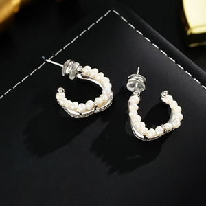 Luxurious 18k gold pearl earrings, luxurious iridescent teardrop earrings - Product Image 2