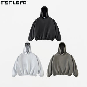 Felpe da Uomo Oversize di Alta Qualità con Cappuccio e Logo Personalizzato, in <span class=keywords><strong>Cotone</strong></span> Spesso da 350 GSM, Modello Boxy in Pile - Product Image 1