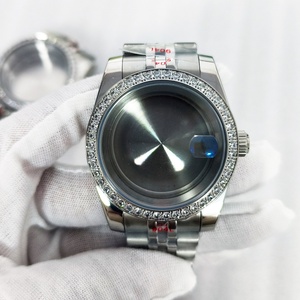 Boîtier de montre en acier inoxydable avec lunette en diamant argentée OEM ODM 36/39 mm, étanche, fond dense, calendrier, bracelet, logo personnalisé pour NH35/36 - Product Image 4