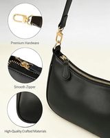 Tas Selempang Wanita Trendy Fashion Nasional, Sederhana, Serbaguna, Rantai, Tas Makeup, Bahan PU, Ritsleting