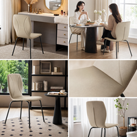 Chaise de salle à manger ergonomique moderne en cuir PU, rembourrée, avec pieds en métal noir, pour restaurant et hôtel, directement de l'usine