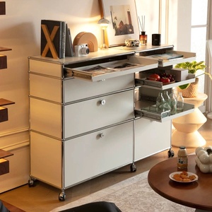 Meuble de rangement multifonctionnel moderne en acier inoxydable, écologique, pour salon et salle à manger, bibliothèque, meuble TV, buffet, 5+ tiroirs, 6 - Product Image 4