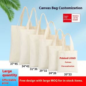 Sac en toile de coton prêt à l'emploi Aochen Ac81420, tendance, avec logo personnalisé, fermeture éclair, poignée longue, 250x300mm - Product Image 2