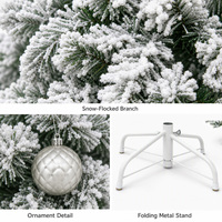 Sapin de Noël artificiel en sapin floqué de qualité supérieure, en PVC écologique, réaliste, avec base de support, pour intérieur