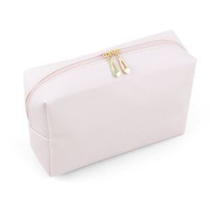 Bolsa de Almacenamiento de Maquillaje y Cosméticos de Lino Sólido Cuadrado Personalizado de Gran Capacidad, Impermeable, con Cierre de PU y Asa Suave para Viaje - Product Image 5