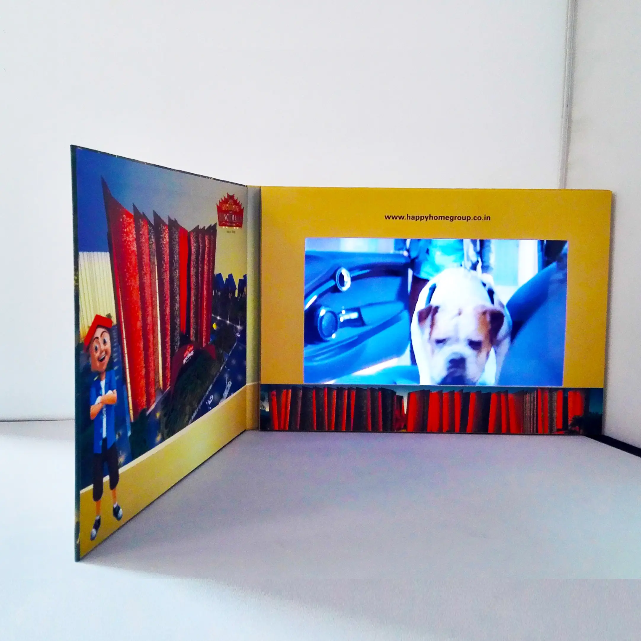 Tarjeta de folleto de vídeo A4 A5 LCD digital, carpeta de presentación de vídeo con pantalla de 7 pulgadas y 10 pulgadas, tarjeta de felicitación con pantalla LCD