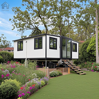 Casa Contenedor Expandible de 20, 30 y 40 pies, 3 Dormitorios, Casa Modular Prefabricada de Lujo, Casa Pequeña Plegable Moderna para Hotel o Resort
