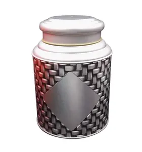 food grade hammered embossing large size 1 kg metal tea storage tin box with airtight double lids