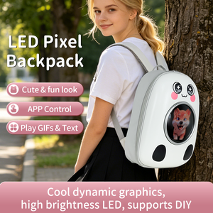 Mochila LED con Control por Aplicación, Estilo <span class=keywords><strong>Panda</strong></span> Adorable, Reproduce GIFs y Texto, Pantalla de Alto Brillo, Admite Gráficos Dinámicos Personalizados - Product Image 1