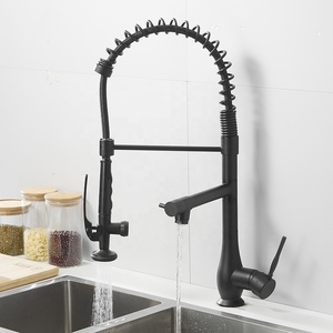 Black Spring Pull <b>Down</b> Single Lever Flexible Pull Out Brass Kitchen Water Mixer Tap AT9238B Kitchen Mixer - Product Image 3