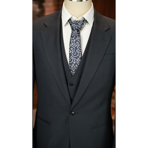 Costume d'affaires pour hommes 2024-18 costume décontracté à rayures verticales coupe ajustée <span class=keywords><strong>deux</strong></span> pièces sur mesure garçons mariage luxe hommes costumes - Product Image 3