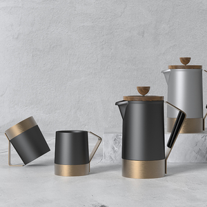 DHPO 600ml Céramique Presse Française Cafetière Résistant À La Chaleur Poignée En Silicone Durable 4 Filtres Conception De Tasses Durables - Product Image 5