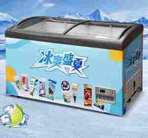 מסחרי קרח קרם תצוגת מקרר זכוכית למעלה חזה עמוק מקפיא - Product Image 2