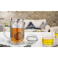 Lot de 2 infuseurs à thé en maille d'acier inoxydable de 2,1 pouces avec chaîne, accessoires pour café et thé en vrac