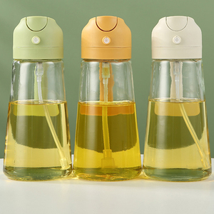Spruzzatore di olio multifunzionale bottiglia di vetro per uso alimentare Spray e versare a doppio uso due In uno grande capacità pressa oliatore all'ingrosso - Product Image 4