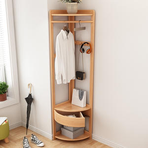 <span class=keywords><strong>Appendiabiti</strong></span> angolare in bambù all'ingrosso con cassetto portaoggetti, stand <span class=keywords><strong>appendiabiti</strong></span> autoportante con ripiano per camera da letto - Product Image 2